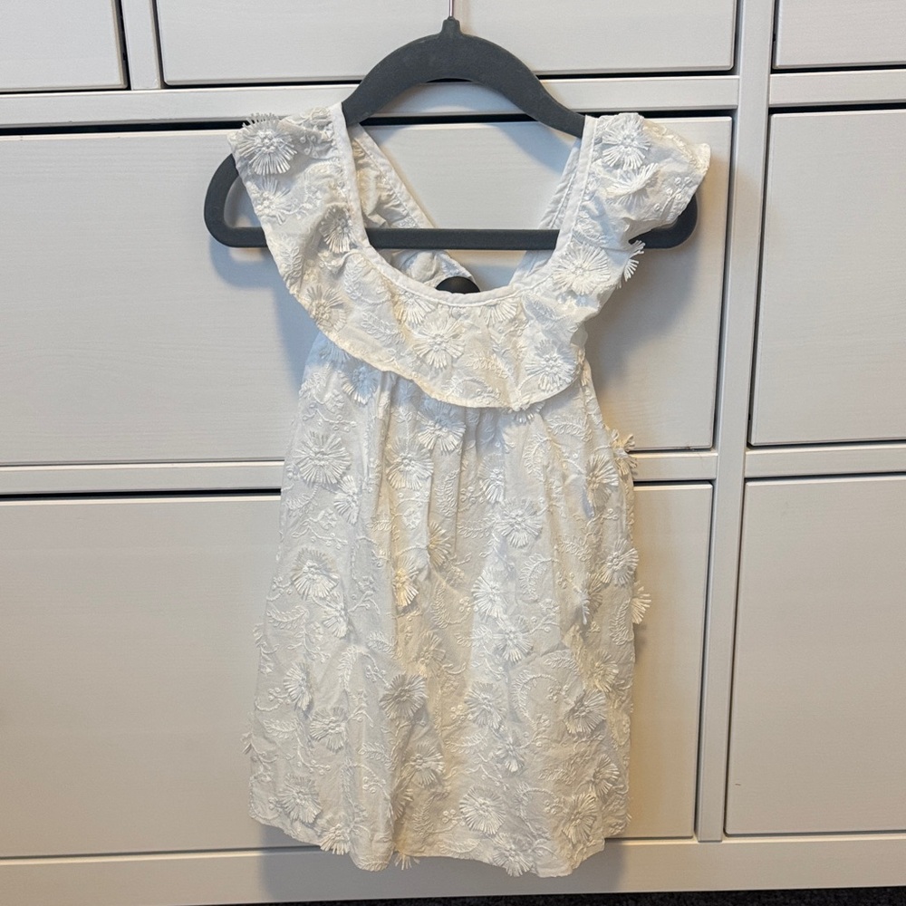 Zara Kids White Floral Casual Dress